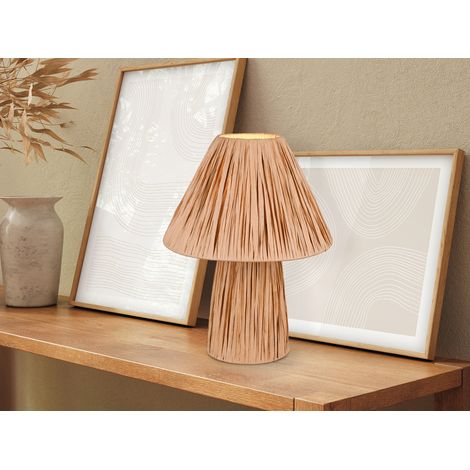 Ausgefallene LED Tischleuchte aus naturbelassenem Papier, Höhe 31cm (1/5)