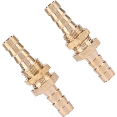 2 pièces Raccord de tuyauterie en laiton à embout cannelé pour cloison, adaptateur de connecteur (10 mm) (1/5)