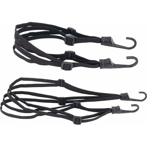 2 Pièces Accessoire pour Moto Vélo Bagage, Sangle de Bagage Tendeurs Elastique avec Crochets - Solution Bagages pour Moto Vélo Casque Bagages Chariot Remorque Cargo (60cm),Seuçais (1/5)