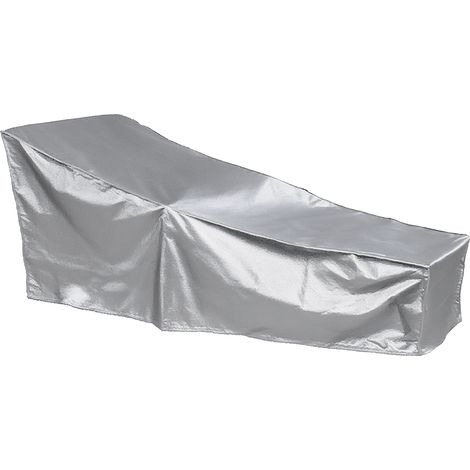 Schutzhülle für Bade- und Gartenliegen, UV-beständig, winddicht, wasserdicht, 210D Oxford-Gewebe, 210 x 75 x 40 x 80 cm – Silber