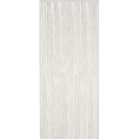 King Home Porta A Soffietto in PVC con maniglia in plastica e chiusura magnetica bianco venato 82x214h cn