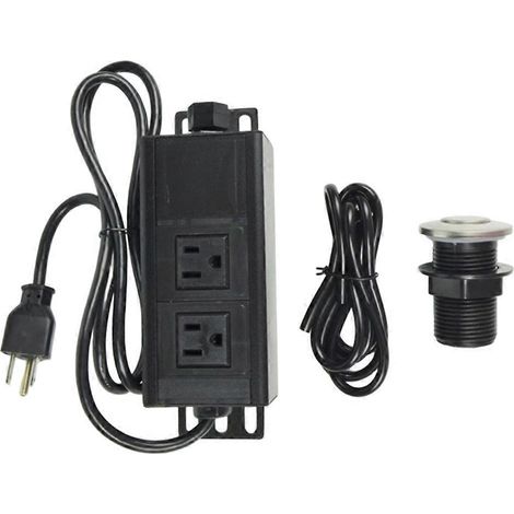 Kit de commande d'interrupteur pneumatique pour broyeur d'évier, interrupteur à bouton pour bonde d'évier de cuisine (prise américaine courte de 6,35 cm). (1/5)