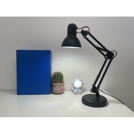 Lampe de table d'architecte, lampe à col de cygne LED avec bras pivotant, design vintage, noir 23.524cm (1/4)