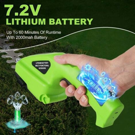 NALOOKAMIC  Taille Haie Electrique Mini Taille-Herbes sans Fil avec Batterie 7,2V Cisaille Sculpte-Haies 2 en 1 et USB C câble, 1100r/min, pour Couper Les Haies, Les pelouses