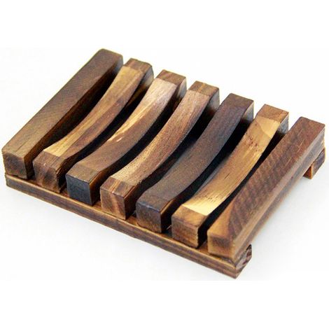 Boîte à Savon en Bois - Rangement Douche Élégant sans Dérive - 11.5x8x2.2cm - Finition Non-toxique - Lot de 1 (1/5)