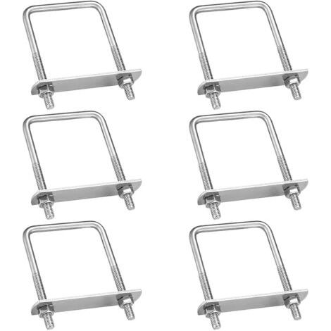 Largeight – U-Bügel aus Edelstahl 304 – 6er-Pack – Länge 100 mm, Durchmesser 8 mm, Innenabstand 50 mm – Zur Befestigung von Metallrohren und Holz (1/5)