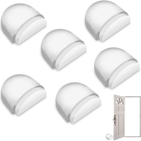 Arrêts de Portes 6 Pièces Butée de Porte Cale Porte butoir porte adhesif Transparentes Stop-porte Adhésif au Sol et Parquet, Butoirs de Porte Protection de Portes et Murs