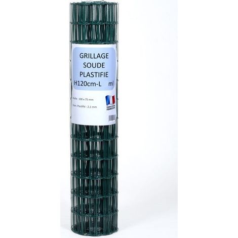 SANS MARQUE Grillage vert 100 x 75 cm H. 1.50 m L. 25 m