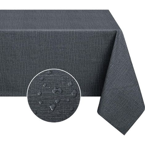 1 Nappe de table,80 x 80 cm,PVC,aspect lin,résistante aux intempéries,pour jardin,extérieur,camping