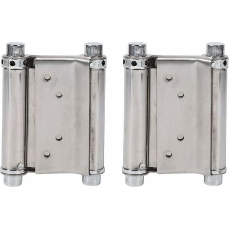 2Pcs Charnières À Ressort Double Action en Acier Inox Charnières de Porte de Saloon Gond Porte Battante, Capacité de Charge Jusqu'à 15 Kg (1/5)
