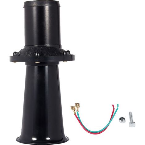 Bocina de coche de 12 V y 110 dB, estilo vintage, para barco, camión, potente sirena de alarma AHH-OOO-GAH AHOOGA OOGA (negra) (1/5)