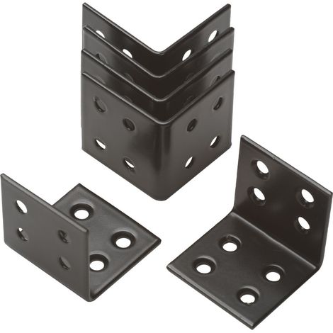 Équerre de fixation noire pour clôture de jardin 40 x 40 mm - 6 (1/4)