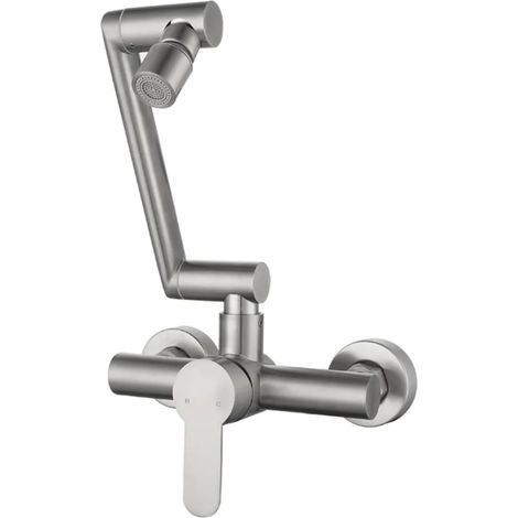 Mitigeur mural pour évier, inox, pour lavabo mural et vasque (1/5)