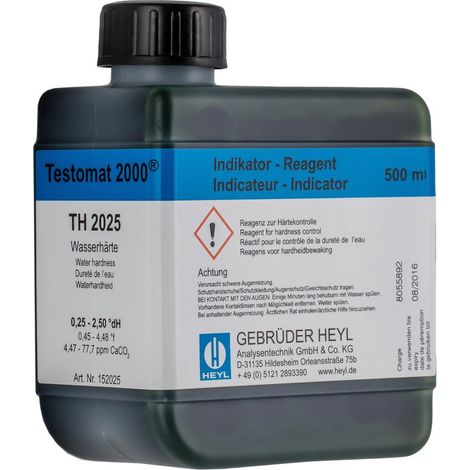 BWT Indikatorlösung 500ml 0,25-2,5 Grad dH, für Testomat 2000 Bob, 11859