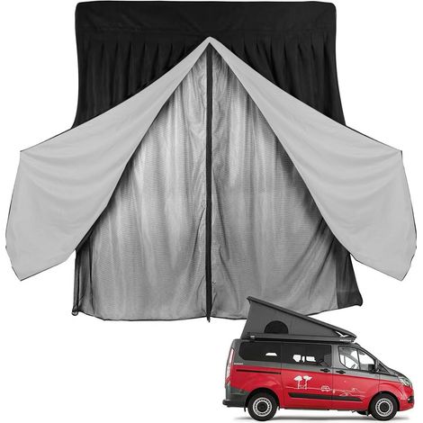 Zanzariera per esterni in camper o roulotte - Zanzariera per furgoni camperizzati - Parasole e zanzariera - Parasole per porta scorrevole (1/2)