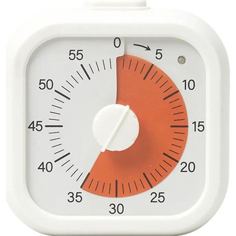 Timer visuel numérique 60 min silencieux, mini minuteur cuisine/enfants, horloge pédagogique pour gestion du temps (1/2)