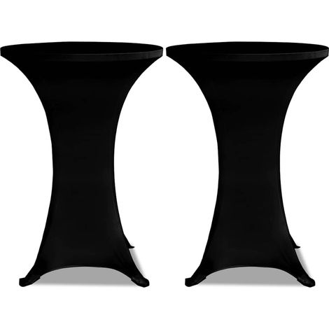 Maison Exclusive - Copritavolo 80 cm Nero Tessuto elasticizzato 2 pezzi (1/5)