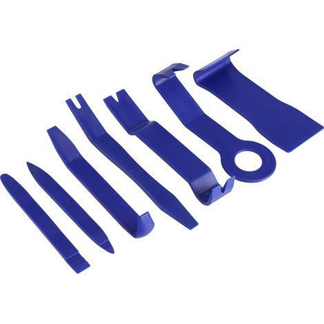 Kit de 7 outils pour démontage des garnitures de porte, tableau de bord et radio de voiture - extracteur de clips. (1/5)