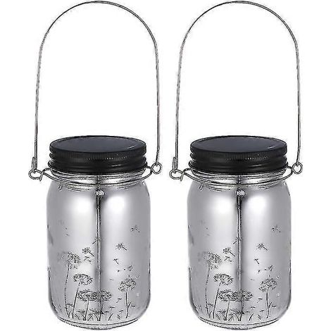 2 lanternes lumineuses en bocal Mason (1/5)
