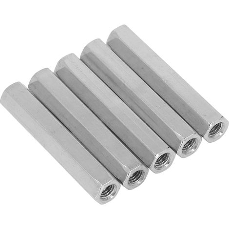 5 Stück Sechskant-Verbindungsmuttern M8x1,25, 75 mm Länge, Edelstahl 304, für Bolzen, Gewindebolzen und Maschinenschrauben (1/5)