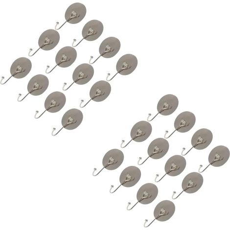 2 Ensembles Crochet Collant Non Marquant Bimétallique Crochet De Plafond Porte Sèche-serviettes Petits Crochets De Plein Air Amovible Cintre Étagère Silver Plastique 12 Pièces 2 (1/5)