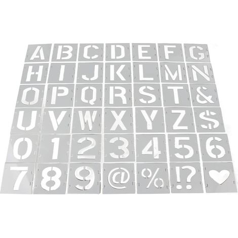 42 pochoirs de peinture en aérosol colorés, pochoirs portables pour dessiner l'alphabet soi-même à la maison (1/5)