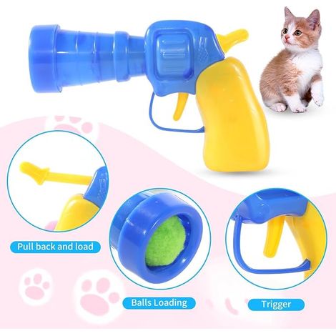 Cat Toy, Ball for Cats Toy, Play Cats Indoor Interactive Pompom Ball Toy 3 cm, Plush Cat Balls Hunting for Cats and Kittens (1/4)
