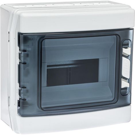 IDE – Coffret électrique étanche IP65 8 modules – Dimensions 231x238x118mm – Porte transparente polycarbonate – Résistance chocs IK08