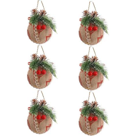 Boules de Noël marron - 6 cm, pour décorer Noël, bas de Noël, bureaux, cheminées, etc. - 6 pièces (1/5)