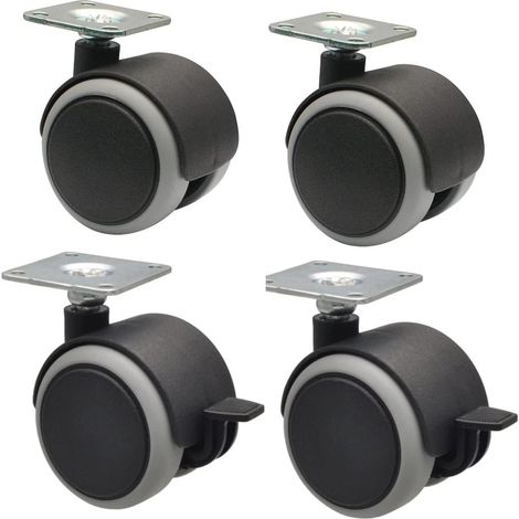 Rolls de meubles / doubles rouleaux 4 pièces. Set - Soft - Ø 50 mm, capacité de charge 50 kg (1/4)