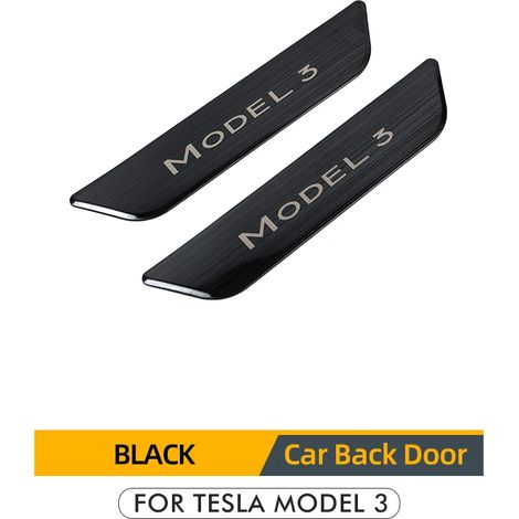 (noir 2) Heenvn Protection de seuil de porte décorative pour Tesla Model 3 2022,accessoire de protection de pédale en fibre de carbone (1/3)