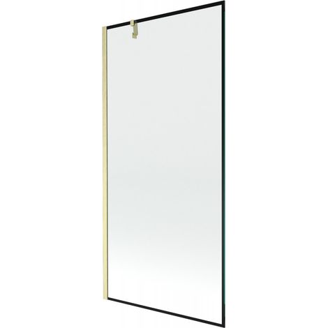 Mexen Next paratia per vasca da bagno a 1 anta 90 x 150 cm, cornice nera, oro spazzolato - 895-090-000-00-70-55 (1/5)