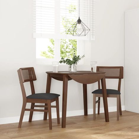Sillas de comedor con cojines 2 uds madera maciza marrón caucho vidaXL (1/5)