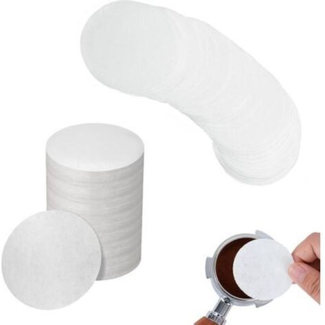 Lntyq 500PCS Filtre à Café, 58mm Ronds Filtres à Café, Blanc non Blanchi Filtre en Papier à Expresso, Portable Filtre a Cafe Papier pour Machines à Café et Machines à Expresso, le Bureau, le Café (1/4)