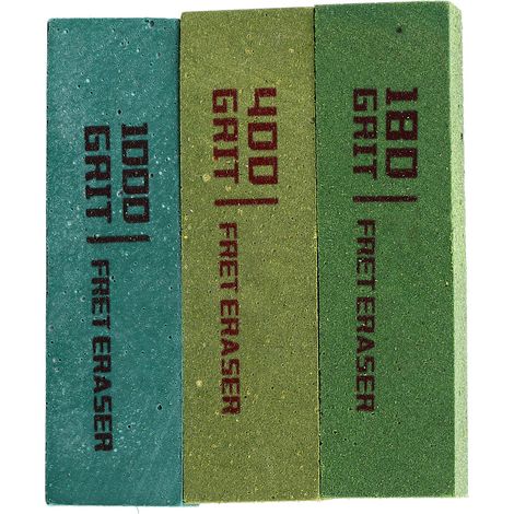 Lot de 3 gommes abrasives pour frettes de guitare, blocs de polissage en caoutchouc pour cordes, kit de nettoyage anti-rouille et entretien d'instrument (1/5)