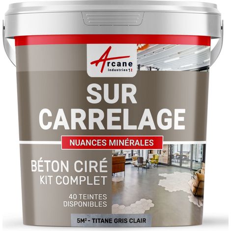 KIT KUNSTHARZBETON FÜR FLIESEN - Titan-Hellgrau - 5 m²-Kit (2 Schichten)