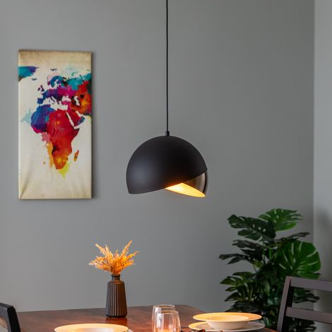 [GEBRAUCHT] B-Ware Hängeleuchte Pacman Hängelampe Deckenlampe Deckenlicht 2633 ø30cm Schwarz/Gold
