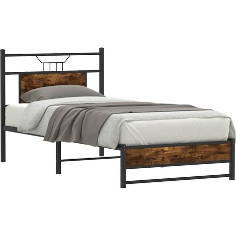 vidaXL Giroletto senza Materasso Rovere Fumo 75x190 cm in Truciolato (1/4)