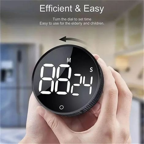 Réveil magnétique avec écran LCD LED, noir (1/5)