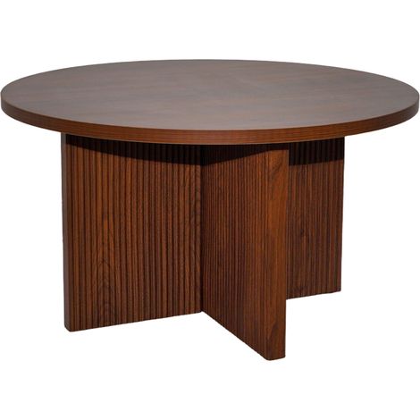 Oviala – Table basse ronde 80 cm – MDF effet bois de pin – Hauteur 45 cm – Style scandinave minimaliste – Certifiée FSC mix (1/5)