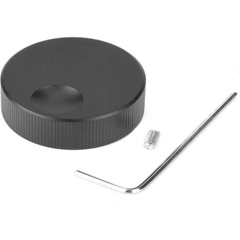 Potentiomètre de volume universel mat et pratique, en aluminium massif noir, 32 x 13 mm, trou de 6 mm. (1/5)