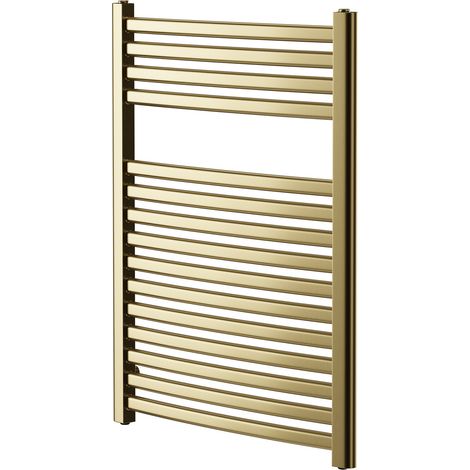 Colore Columbus Brushed Brass 800mm x 600mm Curved Heated Towel Rail (1/5)