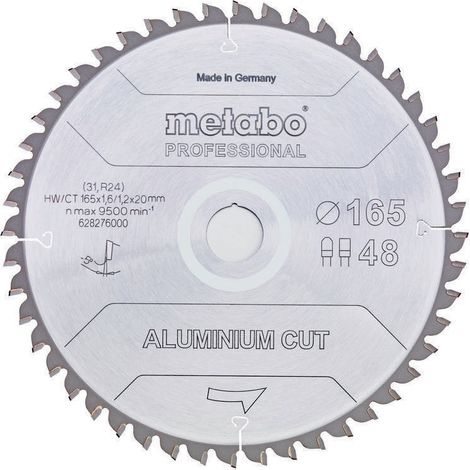 Lame de scie circulaire D165xÉpaisseur 1,2mmxPerçage 20mm FZ/TR Z. 48 Angle de coupe 5 degrés