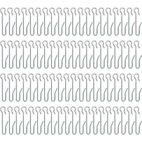 80 Pièces Crochets à Rideaux en métal,Crochets de Rideaux,Crochets agrafes pour Rideaux,pour Rideau de Fenêtre, Rideau de Douche(47 10mm) (1/4)