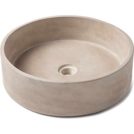 Vasque à poser ronde Pierre de l'Atlas Beige 42x10 cm  - RO'MA NATURE