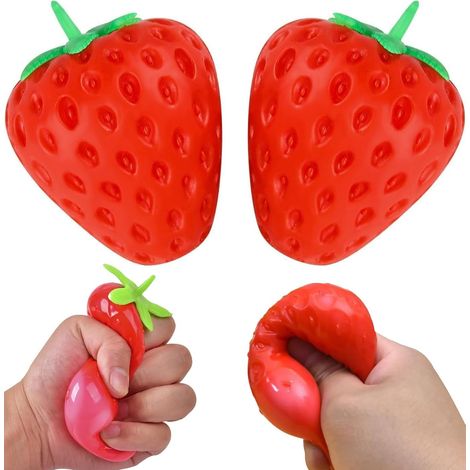 JSSEVN-Squishy Aliment Mignon Forme au Choix - Fraise, Jouet Sensoriel Anti-Stress Retour Lent - Cadeau pour Adulte (Fraise2) (1/5)
