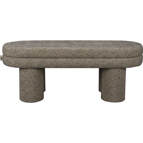 Banc, Banc en tissu bouclé Fern Noir en Polyester, Dutchbone (1/5)