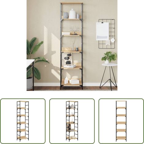 vidaXL Bücherregal Sonoma-Eiche - Bücherregal Sonoma-Eiche 50 x 33 x 188,5 cm Holzwerkstoff (1/5)