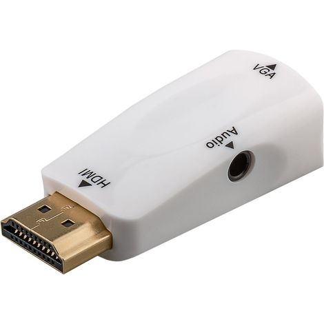 Goobay 44793 HDMI VGA / 3,5 mm Kabeladapter White - Kabeladapter (HDMI, VGA / 3,5 mm, Stecker / Buchse, Weiß) (1/4)
