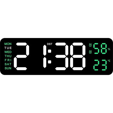 Wanduhr, Digitale Anzeige, Duale Alarmfunktion, ABG, 22.8x7.5x3.5cm-f (1/2)